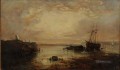 朝の海岸風景と船積みのサミュエル・ボーの風景